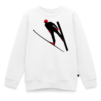 Tremplin de saut à ski - Sweat Premium enfant bio - blanc - Devant - AI Model Kid Male (0cm)