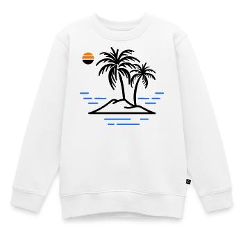 Île Palm - Sweat Premium enfant bio - blanc - Devant - AI Model Kid Male (0cm)