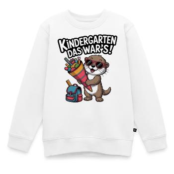 KINDERGARTEN DAS WAR'S! Jetzt Schulkind! - Kinder Premium Organic Sweatshirt - Weiß - Vorne - AI Model Kid Male (0cm)