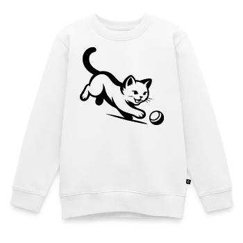 Katze - Kinder Premium Organic Sweatshirt - Weiß - Vorne - AI Model Kid Male (0cm)