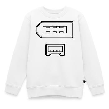 Connecteur fil de feu - Sweat Premium enfant bio - blanc - Devant - AI Model Kid Male (0cm)