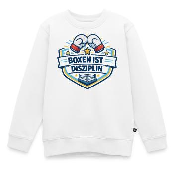 Kraftvoller Boxkampf Crest - Kinder Premium Organic Sweatshirt - Weiß - Vorne - AI Model Kid Male (0cm)