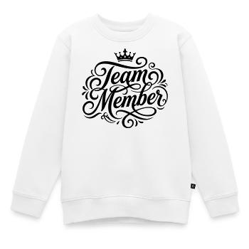 Team Mitglied - Kinder Premium Organic Sweatshirt - Weiß - Vorne - AI Model Kid Male (0cm)