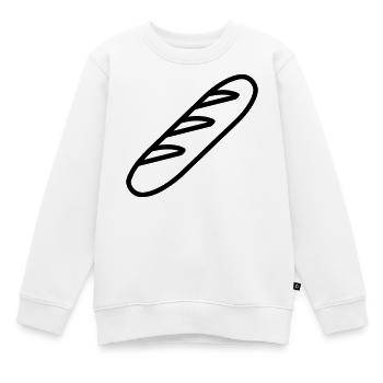 baguette_ - Sweat Premium enfant bio - blanc - Devant - AI Model Kid Male (0cm)