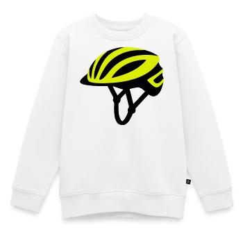 Graphique jaune du casque de vélo - Sweat Premium enfant bio - blanc - Devant - AI Model Kid Male (0cm)