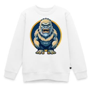 Yeti Kawaii Maskottchen-Cartoon-Charakter-Clipart-Logo - Kinder Premium Organic Sweatshirt - Weiß - Vorne - AI Model Kid Male (0cm)