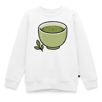 Minimalistische Matcha-Teetassen-Illustration - Kinder Premium Organic Sweatshirt - Weiß - Vorne - AI Model Kid Male (0cm)
