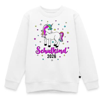 Schulkind 2026 Einhorn Einschulung Schule 1 Klasse - Kinder Premium Organic Sweatshirt - Weiß - Vorne - AI Model Kid Male (0cm)