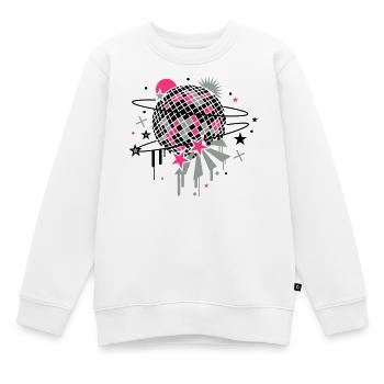 Disco Kugel - Kinder Premium Organic Sweatshirt - Weiß - Vorne - AI Model Kid Male (0cm)