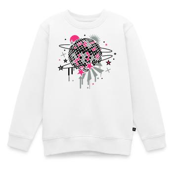 Disco Kugel - Kinder Premium Organic Sweatshirt - Weiß - Vorne - AI Model Kid Male (0cm)