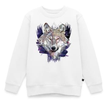 Wolf | Tier | Grauer Wolf - Kinder Premium Organic Sweatshirt - Weiß - Vorne - AI Model Kid Male (0cm)