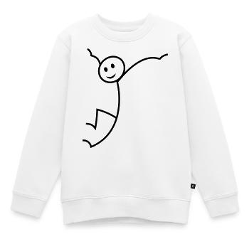 Strichmännchen - Kinder Premium Organic Sweatshirt - Weiß - Vorne - AI Model Kid Male (0cm)
