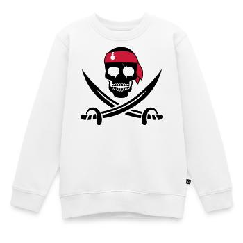 pirate - Sweat Premium enfant bio - blanc - Devant - AI Model Kid Male (0cm)