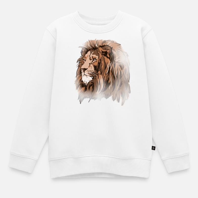 Lion - Sweat Premium enfant bio - blanc
