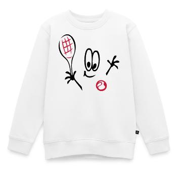 Sport, Tennis ,Tennisball, Comic - Kinder Premium Organic Sweatshirt - Weiß - Vorne - AI Model Kid Male (0cm)