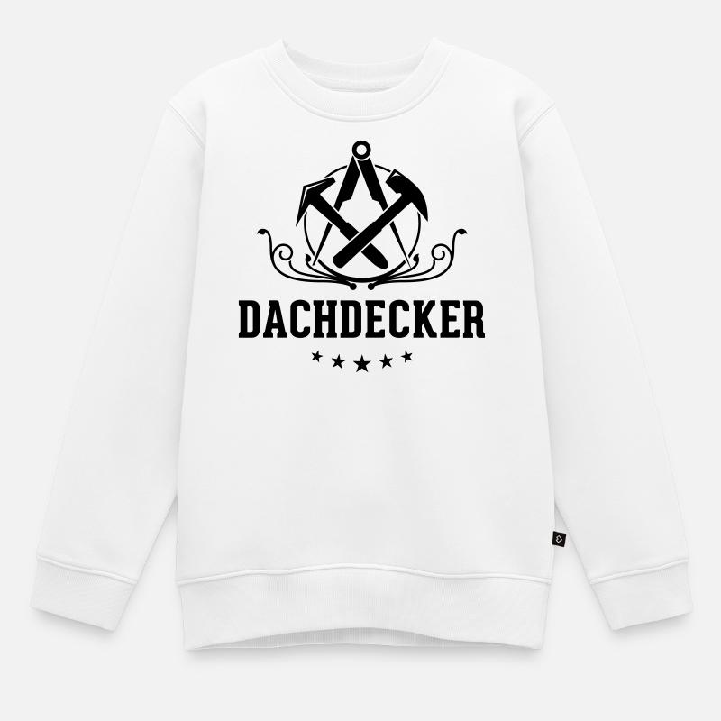 Dachdecker Schriftzug, Zunftzeichen - Kinder Premium Organic Sweatshirt - Weiß