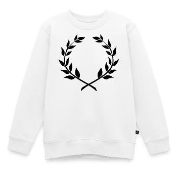 Couronne de laurier gagnante - Sweat Premium enfant bio - blanc - Devant - AI Model Kid Male (0cm)