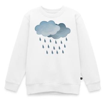 Symbole météo pluie-nuages - Sweat Premium enfant bio - blanc - Devant - AI Model Kid Male (0cm)