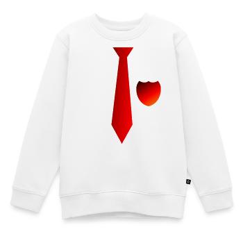 Gefälschte Krawatte - Kinder Premium Organic Sweatshirt - Weiß - Vorne - AI Model Kid Male (0cm)