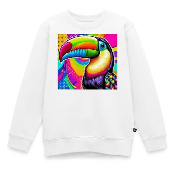 Toucan Pop Art - Kids Premium Organic Sweatshirt - white - Front - AI Model Kid Male (0cm)