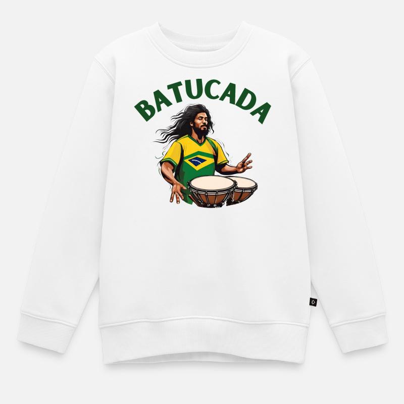Batucada, joueur de batucada, percussion - Sweat Premium enfant bio - blanc
