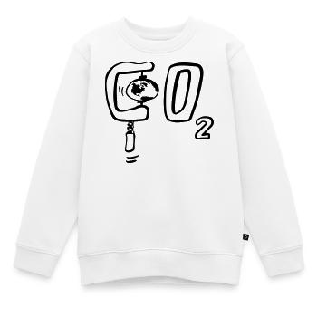 Unter CO2 Druck - Erde im Klimawandel - Kinder Premium Organic Sweatshirt - Weiß - Vorne - AI Model Kid Male (0cm)