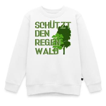 protects the rainforest - Kids Premium Organic Sweatshirt - white - Front - AI Model Kid Male (0cm)