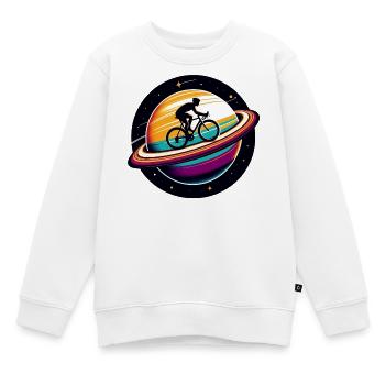 Radfahrer auf dem Saturn - Kinder Premium Organic Sweatshirt - Weiß - Vorne - AI Model Kid Male (0cm)