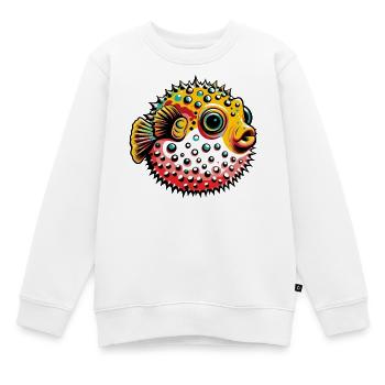 Kugelfisch - Kinder Premium Organic Sweatshirt - Weiß - Vorne - AI Model Kid Male (0cm)