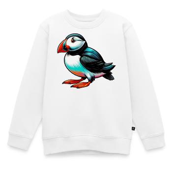Papageitaucher - Kinder Premium Organic Sweatshirt - Weiß - Vorne - AI Model Kid Male (0cm)