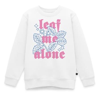Leaf Me Alone – Botanique avec attitude - Sweat Premium enfant bio - blanc - Devant - AI Model Kid Male (0cm)