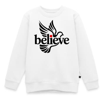 Croire pigeon - Sweat Premium enfant bio - blanc - Devant - AI Model Kid Male (0cm)