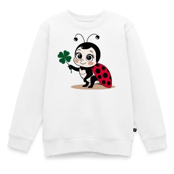 Ladybug trèfle Porte-bonheur Symbole porte-bonheur - Sweat Premium enfant bio - blanc - Devant - AI Model Kid Male (0cm)
