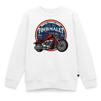 Tourmalet Mountainbike Abzeichen - Kinder Premium Organic Sweatshirt - Weiß - Vorne - AI Model Kid Male (0cm)