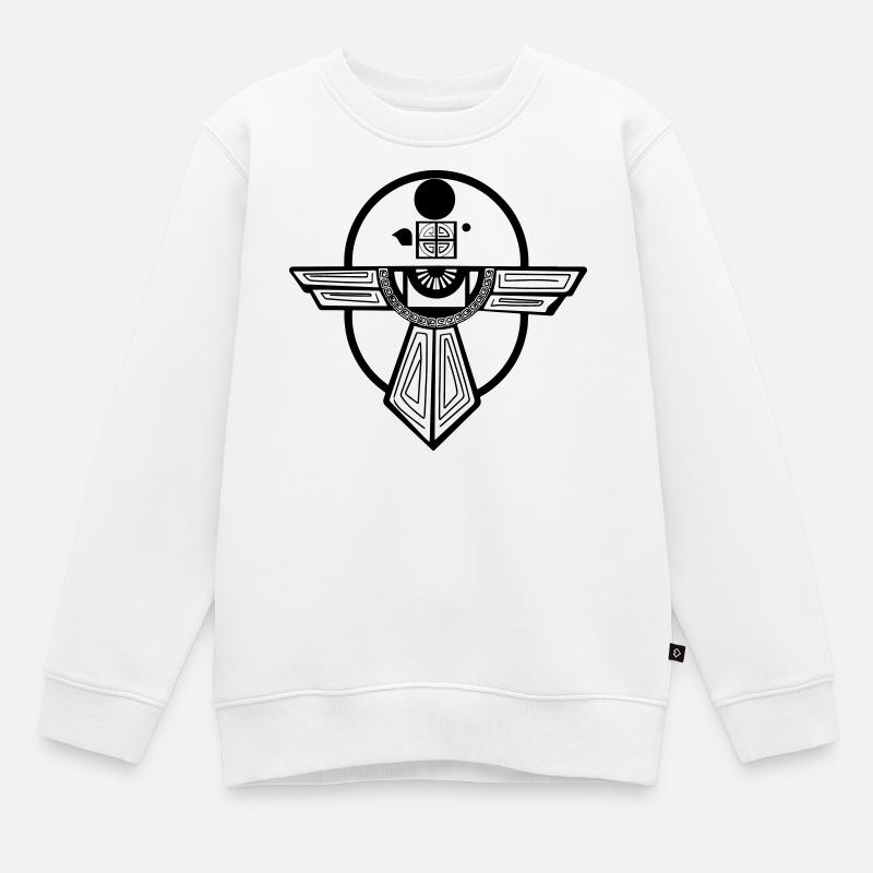 Uraltes Donnervogel-Totem-Design - Kinder Premium Organic Sweatshirt - Weiß