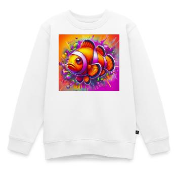 Poisson-clown - Sweat Premium enfant bio - blanc - Devant - AI Model Kid Male (0cm)
