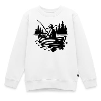 Angeln - Kinder Premium Organic Sweatshirt - Weiß - Vorne - AI Model Kid Male (0cm)