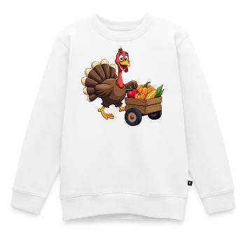 Thanksgiving Drôle Dinde de Thanksgiving - Sweat Premium enfant bio - blanc - Devant - AI Model Kid Male (0cm)