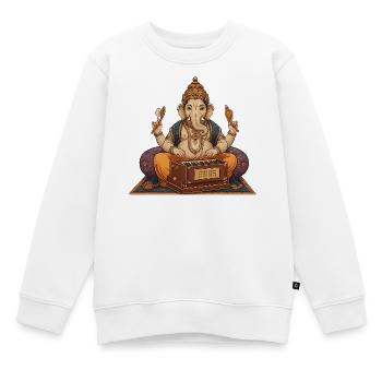 Ganesha Harmonium Kunst - Kinder Premium Organic Sweatshirt - Weiß - Vorne - AI Model Kid Male (0cm)