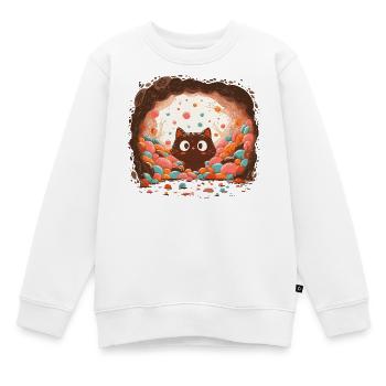 Katzentraum im Zuckerkreisel - Kinder Premium Organic Sweatshirt - Weiß - Vorne - AI Model Kid Male (0cm)