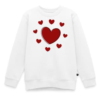 rotes Herz rot Geschenk Valentinstag - Kinder Premium Organic Sweatshirt - Weiß - Vorne - AI Model Kid Male (0cm)