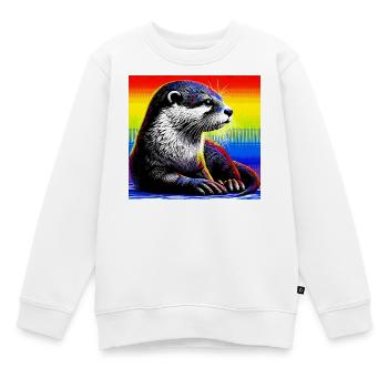 Otter - Kinder Premium Organic Sweatshirt - Weiß - Vorne - AI Model Kid Male (0cm)