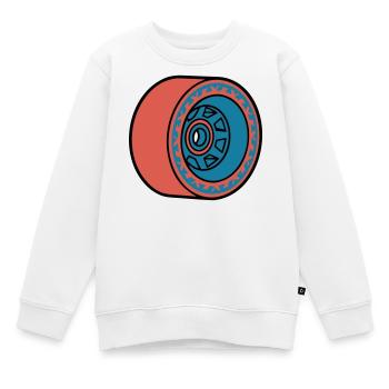 Skateboard Rolle Longboard - Kinder Premium Organic Sweatshirt - Weiß - Vorne - AI Model Kid Male (0cm)