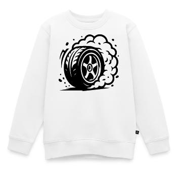 Autoreifen Driften Symbol - Kinder Premium Organic Sweatshirt - Weiß - Vorne - AI Model Kid Male (0cm)