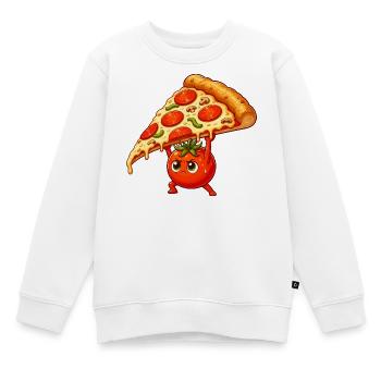 Pizza Hero Tomato - Kids Premium Organic Sweatshirt - white - Front - AI Model Kid Male (0cm)