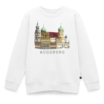 Augsburger Stadtsilhouette, Handzeichnung Rathaus - Kinder Premium Organic Sweatshirt - Weiß - Vorne - AI Model Kid Male (0cm)
