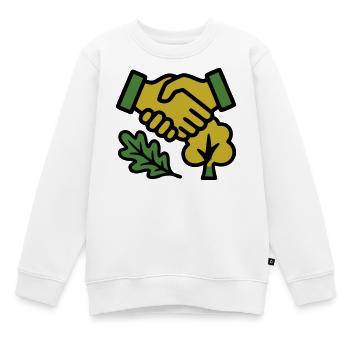 Poignée de main Logo de la Forêt Naturelle - Sweat Premium enfant bio - blanc - Devant - AI Model Kid Male (0cm)