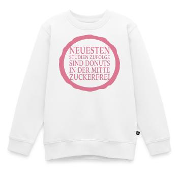 Donuts sind in der Mitte zuckerfrei - Kinder Premium Organic Sweatshirt - Weiß - Vorne - AI Model Kid Male (0cm)