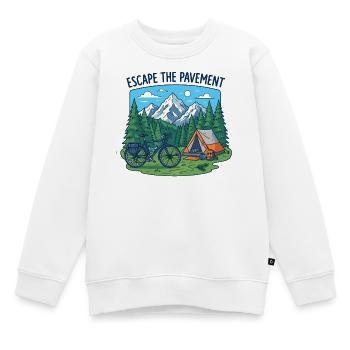Escape the Pavement Bike Camping Vector - Kids Premium Organic Sweatshirt - white - Front - AI Model Kid Male (0cm)
