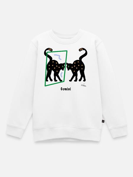Sternzeichen-Bild Zwilling, Abstraktion - Kinder Premium Organic Sweatshirt - Weiß